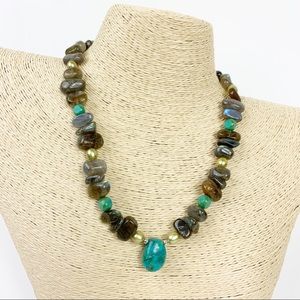 Labradorite Turquoise Beaded Necklace